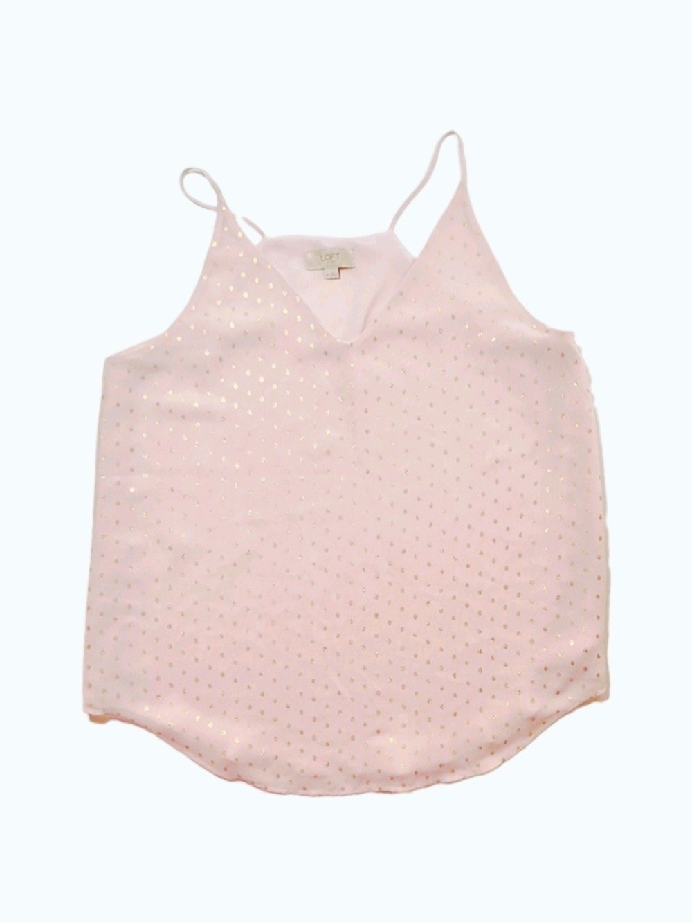 LOFT Blush Pink Metallic Dot Cami Top